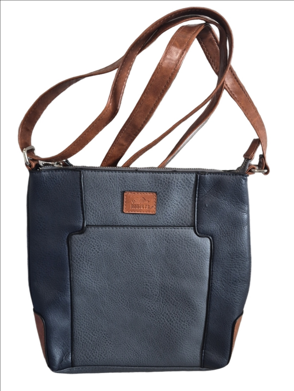 Roots 73 Crossbody Shoulder Bag Blue & Tan - Great Condition!